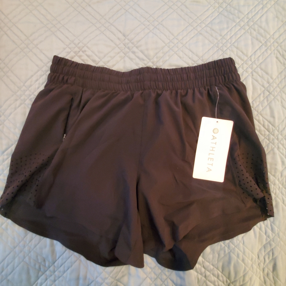 NWT Athleta Hustle 4.5" Short XS Black
